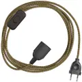 Creative Cables Snakebis Zig-zag E27 Kabelsett Med Lampholder. Sikksakk-stoffledning Og 2-pinners Plugg 3 M