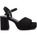 Xti for woman. 14147101-NEGRO Ms Antelina Leather Sandals Black (38), 5 to 8 cm, Suede, Buckle, Casual, Party