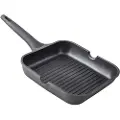 Supreme Grill I Støpt Aluminium Med Fast Håndtak I Stripet Xylan 28 Cm