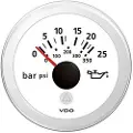 VDO Vis Linje 10-184 Ohm Dobbel Skala Motoroljetrykk Instrument 0-25bar
