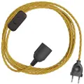 Creative Cables Snakebis Twisted E14 Kabelsats Med Lampholder. Stofftrukket Kabel Og 2-pinners Plugg 3 M