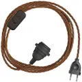 Creative Cables Snakebis Twisted E14 Lampeskjerm-kabelsett Med Lampeholder. Stofftrukket Kabel Og 2-pinners Plugg 3 M