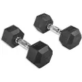 Olive Rubber Hex 7kg Hantel 2 Enheter