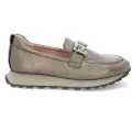 Hispanitas for woman. HI243621 Bolment lead leather loafers (37), Silver, 3 to 5 cm, None, Casual