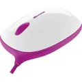 Microsoft Express Mouse - Mus - høyre- og venstrehåndet - optisk - 3 knapper - kablet - USB - hvit, rosa