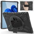 Mtp Products Microsoft Surface Pro 8 Heavy Duty 360 Deksel med Håndrem - Svart