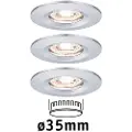 Paulmann 943.03, Innsunket spotlight, Ikke-utskiftbare pærer, 1 ampuller, LED, 2700 K, Kromfarget