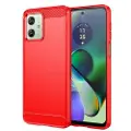 Mtp Products Motorola Moto G54 Børstet TPU Deksel - Karbonfiber - Rød