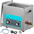 Vevor 6L ultralydrenser, 304 rustfritt stål profesjonell knottkontroll, ultralydrenser med varmetimer for smykker, klokker, briller, kretskort, proteser, små deler, tannlegeinstrumenter