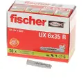 Fischer Universaldybel UX-R Ø6x35mm med krave fremstillet af nylon. - (50 stk.)