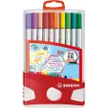 Stabilo Pen 68 brush, 20 farger, Flerfarget, Kulespiss og penselpenn, Flerfarget, Sekskantet, Vann-basert blekk