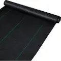 Vevor 6,5FTx300FT Premium Weed Barrier Stoff Heavy Duty 3,2OZ, Vevd Weed Control Stoff, Høy permeabilitet Bra for Blomsterbed, Geotekstil Stoff for Underlayment, Polyetylen bunndekke