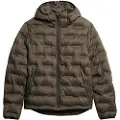 Superdry for man. M5012045A Brown quilted coat with hood (3XL), Casual, Recycled Polister, Sustainable