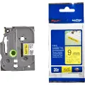 Brother TZS621 - Svart på gult - Rull (0,9 cm x 8 m) laminert teip - for P-Touch PT-1080, 1090, 1230, 1290, 18, 2030, 2430, 2730, 3600, 7100, 9700, 9800, PT-GL-200