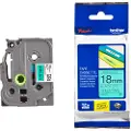 Brother TZe-741 - Standardklebemiddel - sort på grønt - Rull (1,8 cm x 8 m) 1 kassett(er) laminert teip - for Brother PT-D600 P-Touch PT-1880, D450, D800, E310, E550, E800, P900, P950