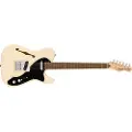 Squier Affinity Series Telecaster Thinline Laurbær Gripebrett Svart Plekterbrett Olympic White