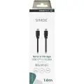 Sinox SXI06361, 1 m, USB C, USB C, USB 3.2 Gen 2 (3.1 Gen 2), 10 Gbit/sek, Sort