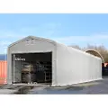 TOOLPORT 5x30 m telthall, PVC-presenning, grå, med statikk (betongunderlag)