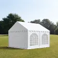 TOOLPORT 3x3 m partytelt, PVC-presenning, hvit, med bunnramme