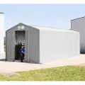 TOOLPORT 6x12 m telthall, PVC-presenning, grå, uten statikk
