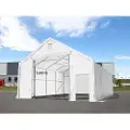 TOOLPORT 8x20 m telthall, PRIMEtex-PVC-presenning, hvit, med statikk (betongunderlag)
