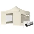 TOOLPORT 4x4 m aluminium, pop up partytelt, 4 sidepaneler, creme