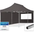 TOOLPORT 3x6 m aluminium, pop up partytelt, 2 sidepaneler, mørkegrå