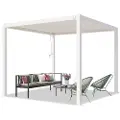 PRIMEYARD 3x3 m pergola, lamelltak, hvit