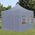 TOOLPORT 3x3 m aluminium, pop up partytelt, 4 sidepaneler, mørkegrå