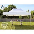 TOOLPORT 4x6 m aluminium, pop up partytelt, uten sidepaneler, hvit