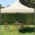 TOOLPORT 3x3 m stål, pop up partytelt, uden sidepaneler, creme