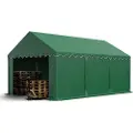 TOOLPORT 3x6 m lagertelt, PVC-presenning, mørkegrønn med bunnramme
