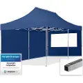 TOOLPORT 3x6 m aluminium, pop up partytelt, 2 sidepaneler, mørkeblå