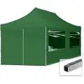 TOOLPORT 3x6 m aluminium, pop up partytelt, 4 sidepaneler, mørkegrønn