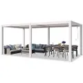 PRIMEYARD 3x6 m pergola, lamelltak, hvit