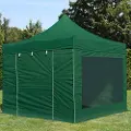 TOOLPORT 3x3 m stål, pop up partytelt, 4 sidepaneler, mørkegrønn