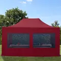 TOOLPORT 3x4,5 m stål, pop up partytelt, 4 sidepaneler, rød