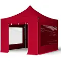 TOOLPORT 3x3 m aluminium, pop up partytelt, 4 sidepaneler, rød