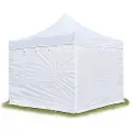 TOOLPORT 3x3 m aluminium, pop up partytelt, 4 sidepaneler, hvit