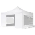 TOOLPORT 4x4 m stål, pop up partytelt, 4 sidepaneler, hvit