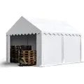 TOOLPORT 3x4 m lagertelt, PVC-presenning, hvit med bunnramme
