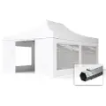 TOOLPORT 4x6 m aluminium, pop up partytelt, 4 sidepaneler, hvit