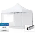 TOOLPORT 3x3 m aluminium, pop up partytelt, 2 sidepaneler, hvit