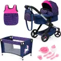 Bayer Doll's Pram Xeo Mega Set - Navy (17054AB)