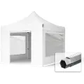 TOOLPORT 3x3 m aluminium, pop up partytelt, 4 sidepaneler, hvit