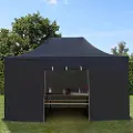 TOOLPORT 3x4,5 m stål, pop up partytelt, 4 sidepaneler, svart