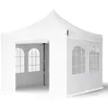 TOOLPORT 3x3 m stål, pop up partytelt, 4 sidepaneler, hvit