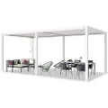 PRIMEYARD 3x6 m pergola, lamelltak, hvit