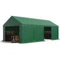 TOOLPORT 4x8 m lagertelt, PVC-presenning, mørkegrønn med bunnramme