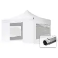 TOOLPORT 4x4 m aluminium, pop up partytelt, 4 sidepaneler, hvit